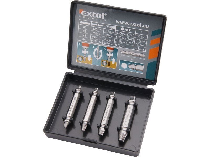 EXTOL 4 Piece Screw Extractor Set Carousel 1
