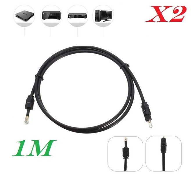 Toslink to 3.5mm Mini Toslink Optical Cable Cord 1M 2pcs Carousel 1