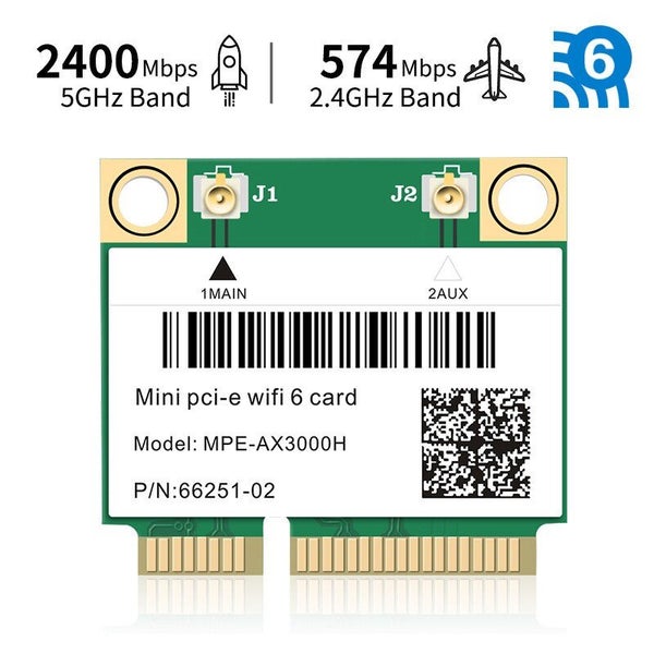 Mini PCI-E(Half) Intel AX210 / AX200(MPE-AX3000H) Dual Band WiFi 6 Wireless Chip Carousel 1