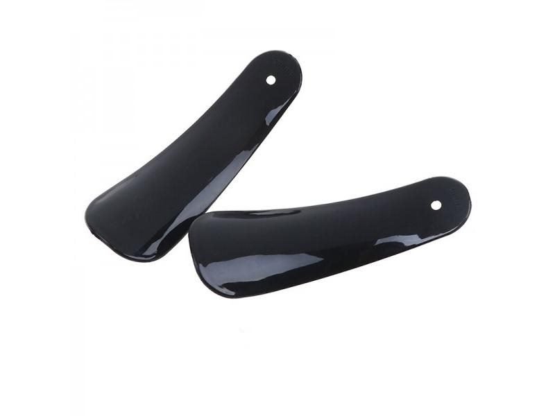 2pcs Black Plastic Shoe Horns Flexible Sturdy Spoon Shape Carousel 1
