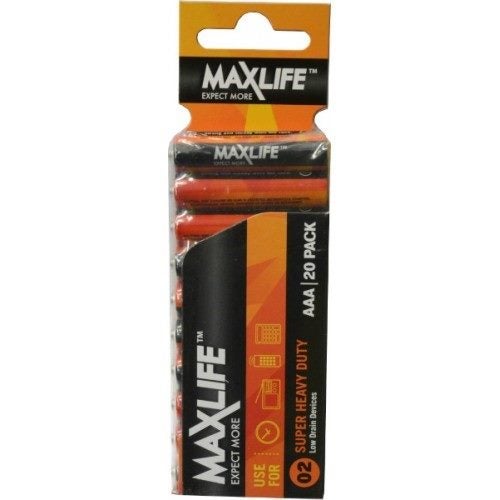 MAX-LIFE BATTERIES SUPER HEAVY DUTY AAA 20-Pack Carousel 1