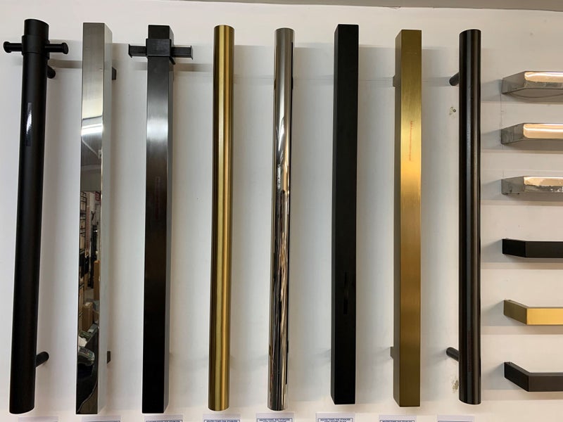 BLACK 3 x VERTICAL HEATED TOWEL RAIL ROUND Carousel 4