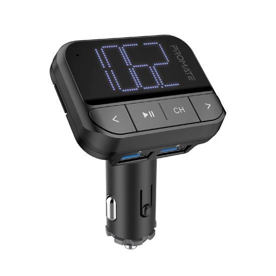 PROMATE Wireless InCar FM Transmitter - Playback from USB / MicroUSB / AUX 3.5mm Carousel 1
