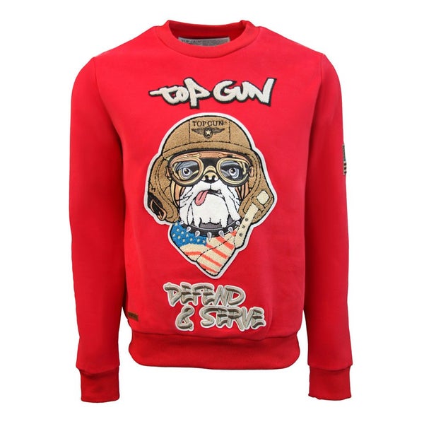 Top Gun Defend and Serve Crewneck Sweatshirt Red Carousel 1