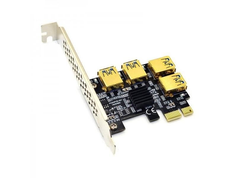 Hot PCI Express Riser Card 1x To 16x 1 To 4 PCIE USB 3.0 Slot Multiplier Hub Carousel 1