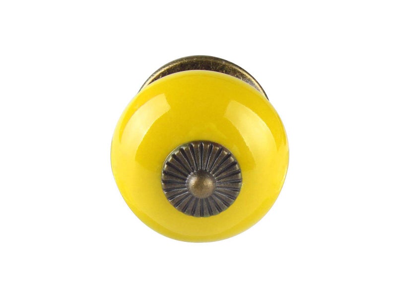 Ceramic Drawer Knob Round Shape A02 - Orange Carousel 7