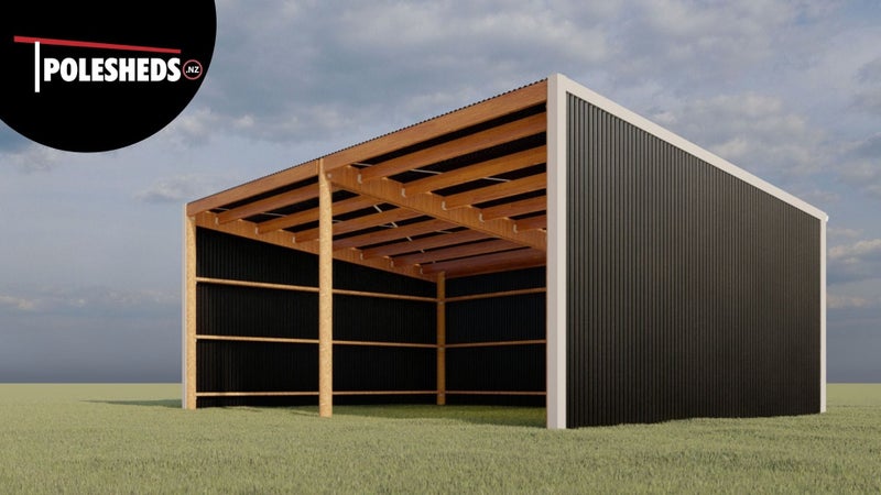 Farm Shed Kitset Lean-to 2 Bay Open 43.2sqm - PLANS ONLY Carousel 1