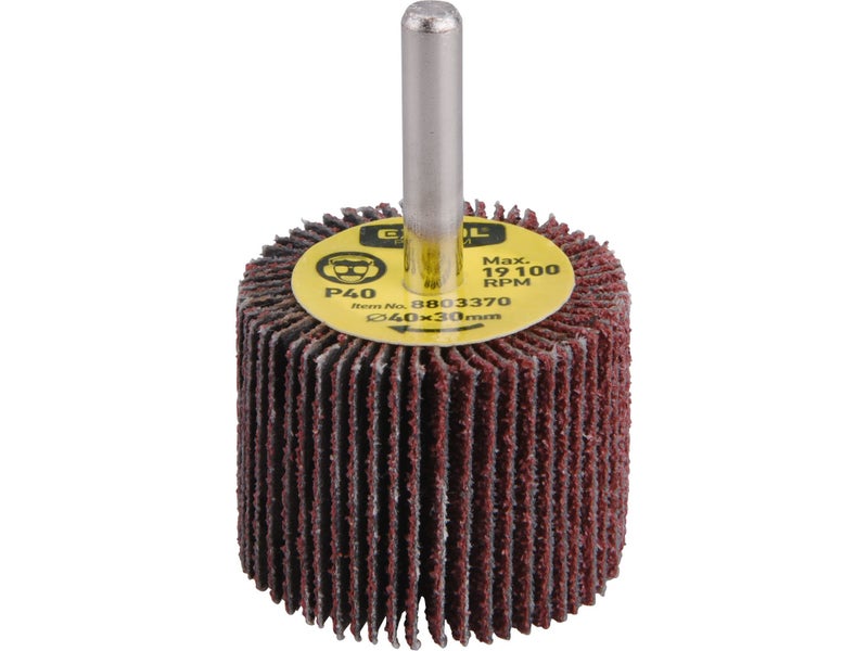 EXTOL Premium Sanding Flap Wheel P80, 40x30mm, 6mm Shank Carousel 1