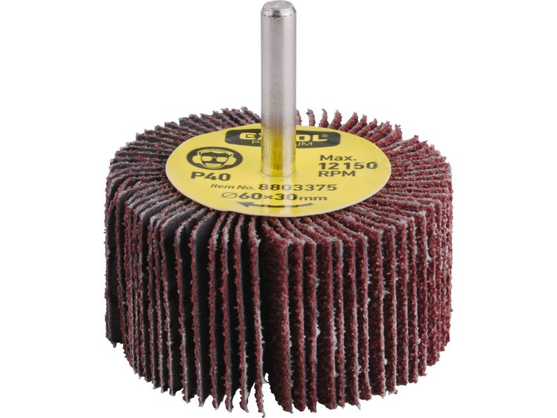 EXTOL Premium Sanding Flap Wheel P60, 60x30mm, 6mm Shank Carousel 1