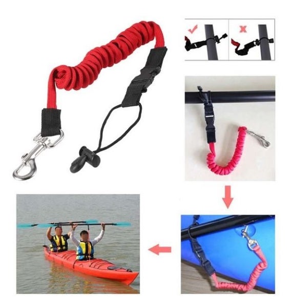 1Pcs Elastic Kayak Canoe Paddle Surfboard Rope Rowing Boats Lanyard Safety Rope Carousel 2