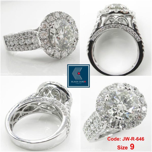 Diamond Moissanite Ring Wedding Halo Ring Jewellery *Local Buy* Carousel 2