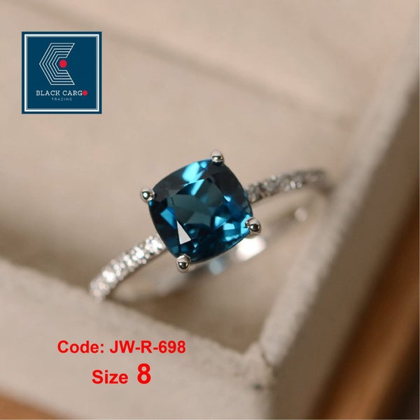 Topaz Diamond Ring 925 Silver Gemstone Ring Jewellery *Local Clearance* Carousel 1