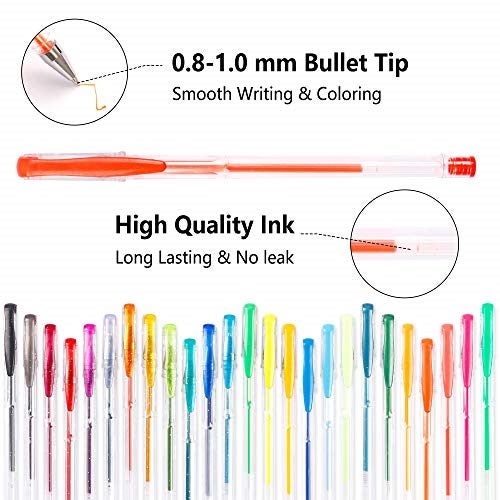 Lineon Gel Pens 108 Colours Gel Pen Set for Adult Colouring Books Art Markers Carousel 7