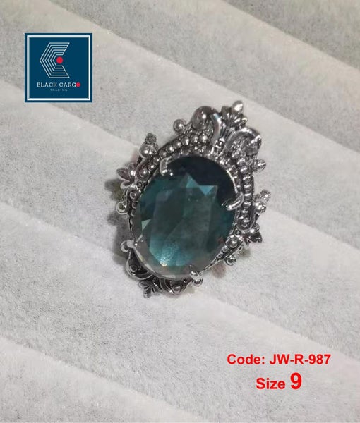 Oval Cocktail Ring 925 Silver Dress Ring Jewellery *Local STOCK NOW* Carousel 2