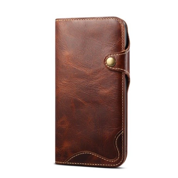 Genuine Vintage Oil Wax Leather Wallet Case for iPhone XR Carousel 1