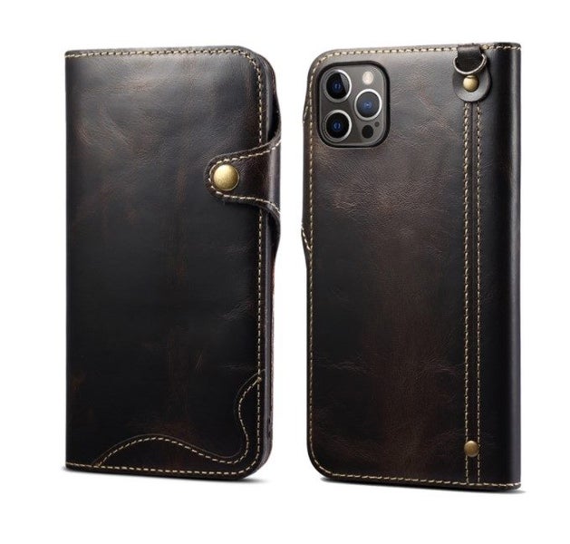 Genuine Vintage Oil Wax Leather wallet case for iPhone 7/8 Plus Carousel 1