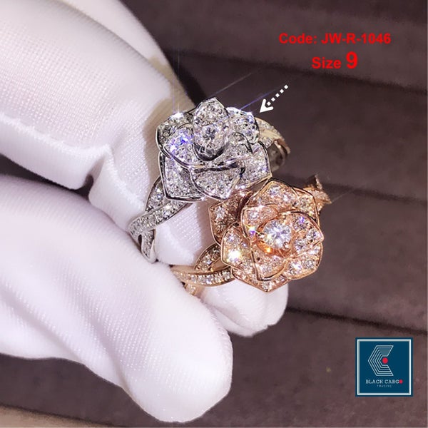 Rose Diamond Ring 3D Crystal Ring Jewellery *Over Stocked* Carousel 1