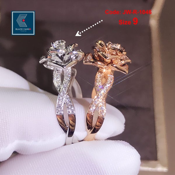 Rose Diamond Ring 3D Crystal Ring Jewellery *Over Stocked* Carousel 2