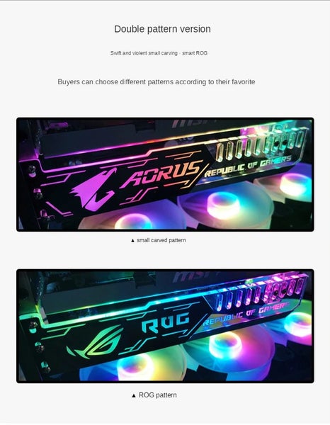 COOLMOON RGB VGA Holder Customizable A-RGB Horizental GPU Bracket Video Card Carousel 15