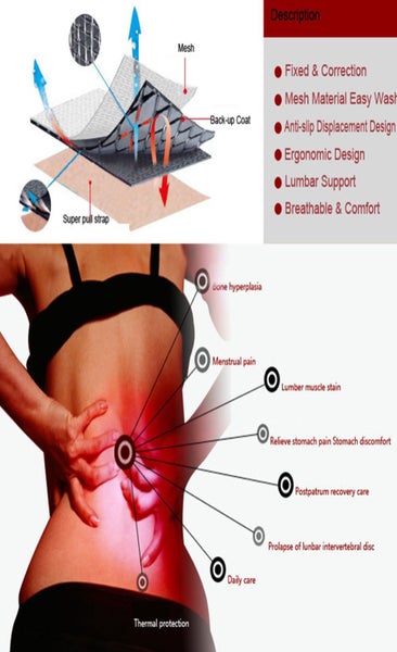 Adjustable Waist Tourmaline Self heating Magnetic Therapy Back Support SMALL62863869497217111