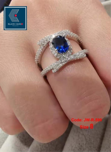 Sapphire Diamond Ring White Gold Ring Jewellery *Local Clearance* Carousel 1