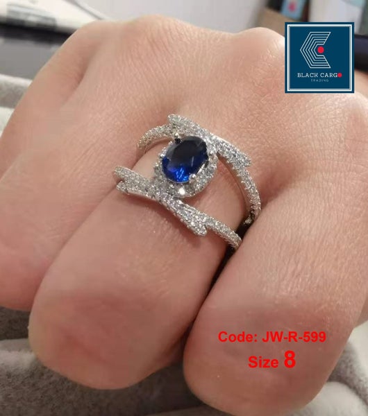 Sapphire Diamond Ring White Gold Ring Jewellery *Local Clearance* Carousel 2