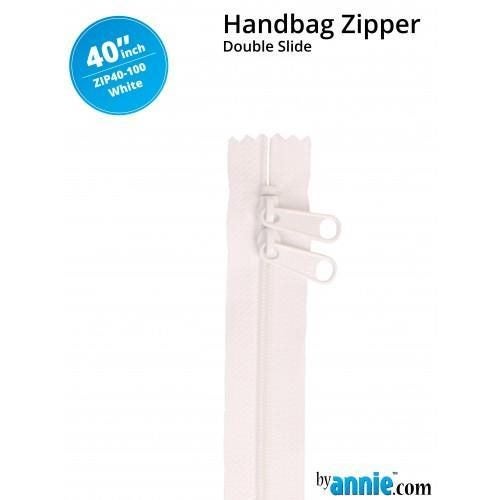 ByAnnie Double Slide Handbag Zip 40" White Carousel 1