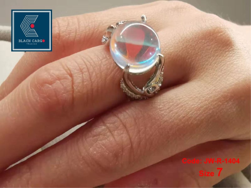 Moonstone Diamond Ring Silver Promise Ring Jewellery *Local Clearance* Carousel 1