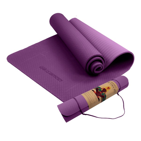 Powertrain Eco-Friendly TPE Yoga Pilates Exercise Mat 6mm - Purple Carousel 1