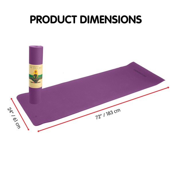 Powertrain Eco-Friendly TPE Yoga Pilates Exercise Mat 6mm - Purple Carousel 7