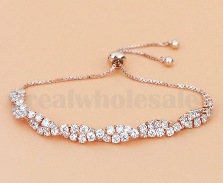 Attractive CZ Diamonds Bracelet / Rose Gold Carousel 1