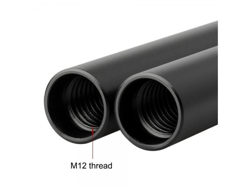 15mm Rod DSLR Camera Rig Aluminum Black 40cm/16inch Pack Of 2 Carousel 1