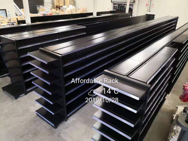 Black Double sided supermarket / display shelf 900Lx900Wx1800H Carousel 2