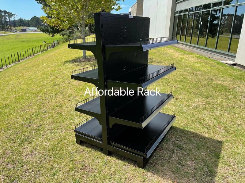 Black Double sided supermarket / display shelf 900Lx900Wx1350H Carousel 2
