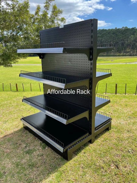 Black Double sided supermarket / display shelf 900Lx900Wx1350H Carousel 1