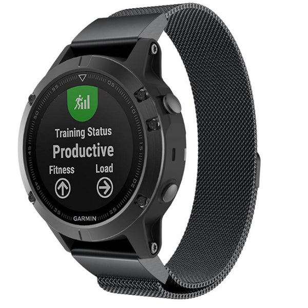 Garmin Forerunner 965 Strap Milanese Loop [Black] Carousel 1