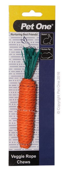 Pet One Veggie Rope Chews Toy For Small Animals - Carrot Carousel 1