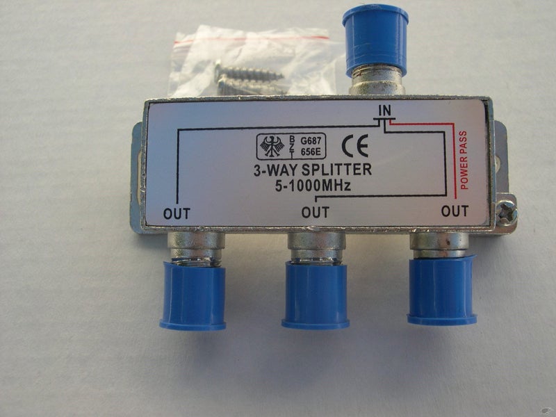 Splitter TV UHF Freeview 3 or 4way 1x PwrPass F Type STV1783/1g or STV1784/1G Carousel 2