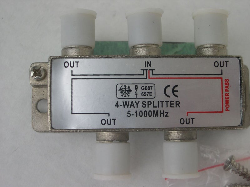 Splitter TV UHF Freeview 3 or 4way 1x PwrPass F Type STV1783/1g or STV1784/1G Carousel 3