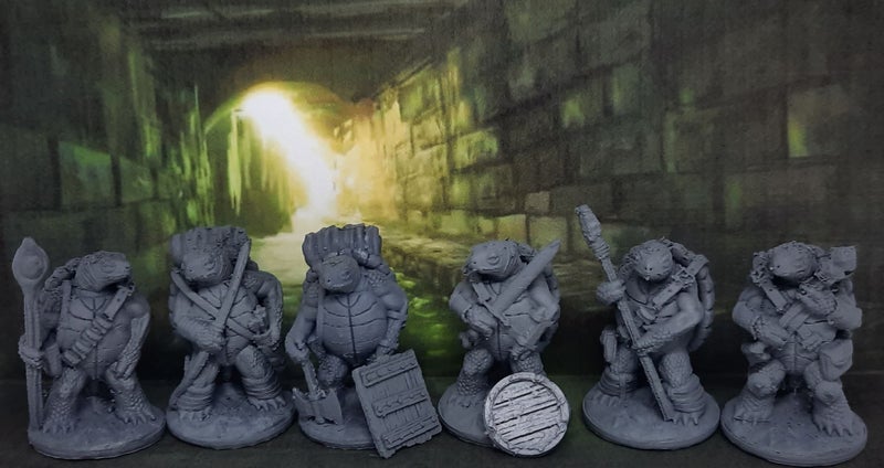 6 x Turdles / Tortles Miniatures Dungeons and Dragons dice4dungeons FDG Carousel 1