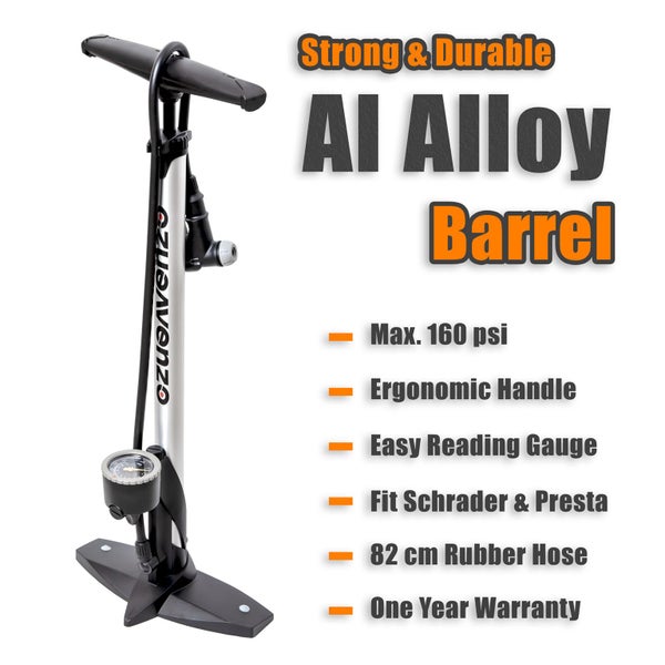 High Pressure Bicycle Alloy Floor Air Pump Gauge Carousel 2