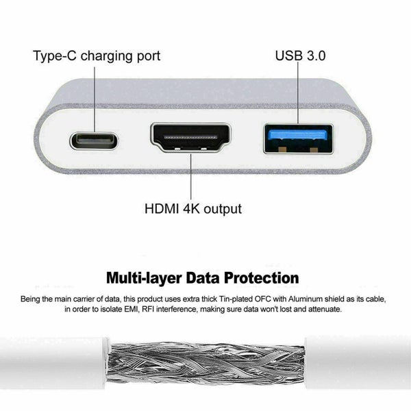 Type-C to HDMI HUB Adapter Cable For Samsung S9 S20 S10 Note 20 Macbook Surface Carousel 2