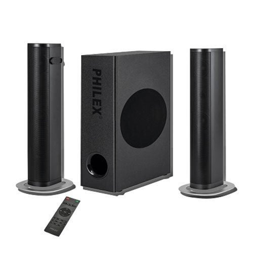 Philex 32in 60W Detachable Bluetooth Soundbar + Wired Subwoofer RCA-In USB HDMI Carousel 1