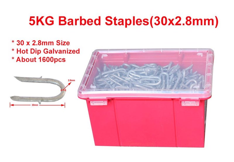 5KG 30 x 2.8mm Galvanized Barbed Staples (About 1600pcs) --- Brand New Carousel 1