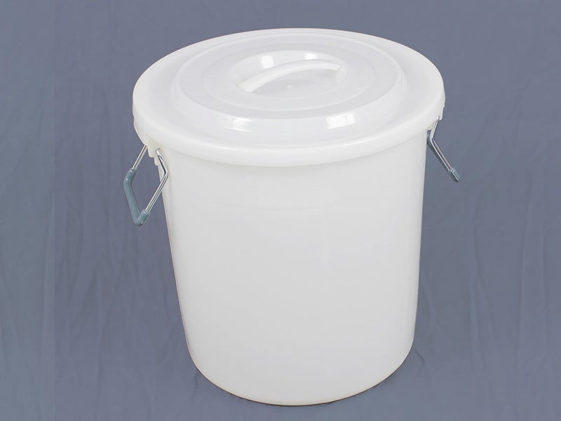 Plastic Storage Bin Round with Lid 40L WHITE Carousel 1
