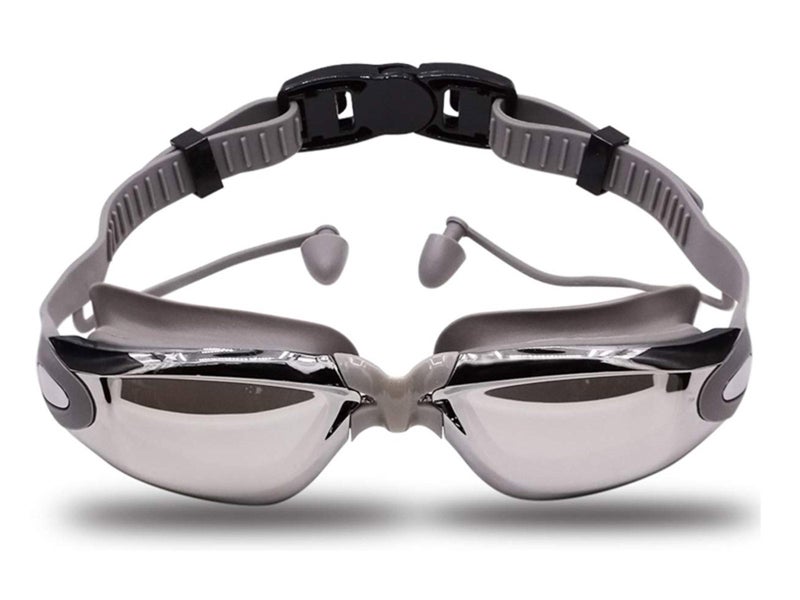 2 X Adult Anti Fog Swim Goggles With Ear Plugs Grey and Pink Carousel 2
