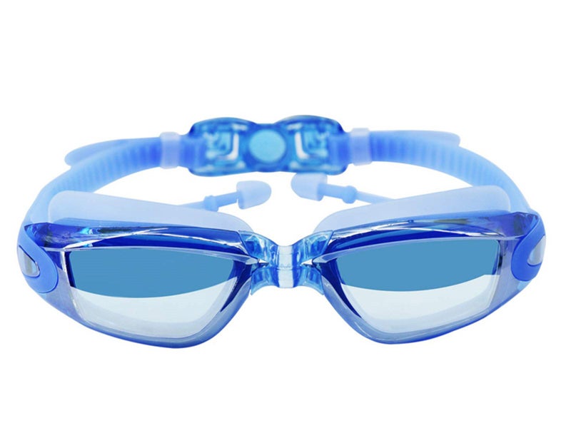 2 X Adult Anti Fog Swim Goggles With Ear Plugs Black and Blue Carousel 5