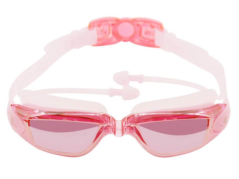 2 X Adult Anti Fog Swim Goggles With Ear Plugs Grey and Pink Carousel 3