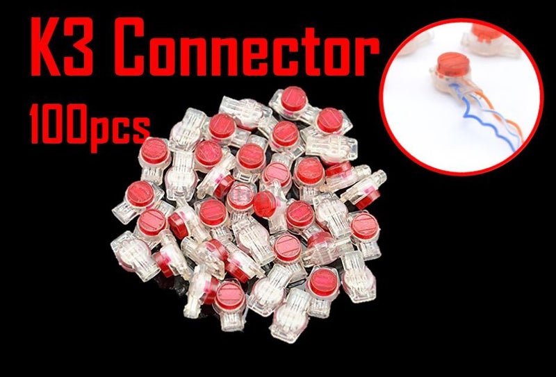 PTN 100pcs K3 Connector Crimp Connection Waterproof Wiring Ethernet Cable Carousel 1
