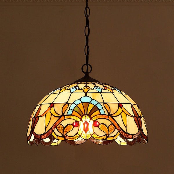 Large 40cm Shade Tiffany Pendant Light Carousel 2